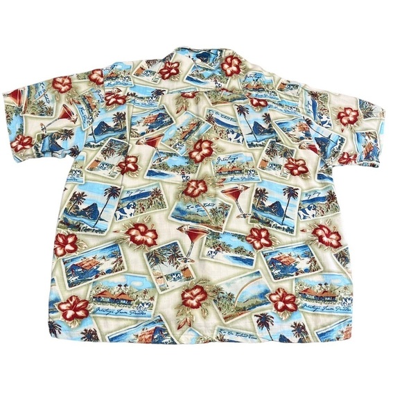 VINTAGE Big Dog Hawaiian Shirt 3X Aloha Button Front - Picture 2 of 10